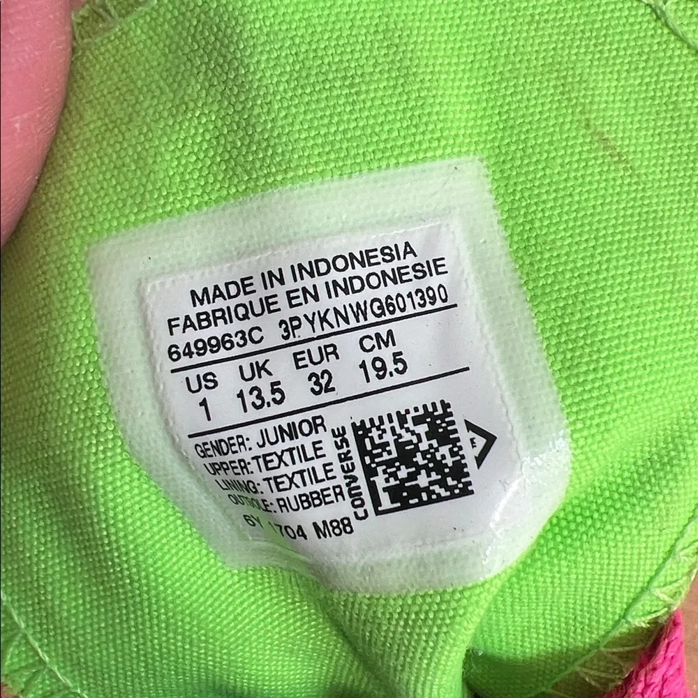 Kids High-Top Sneakers with Pink and Green Accents